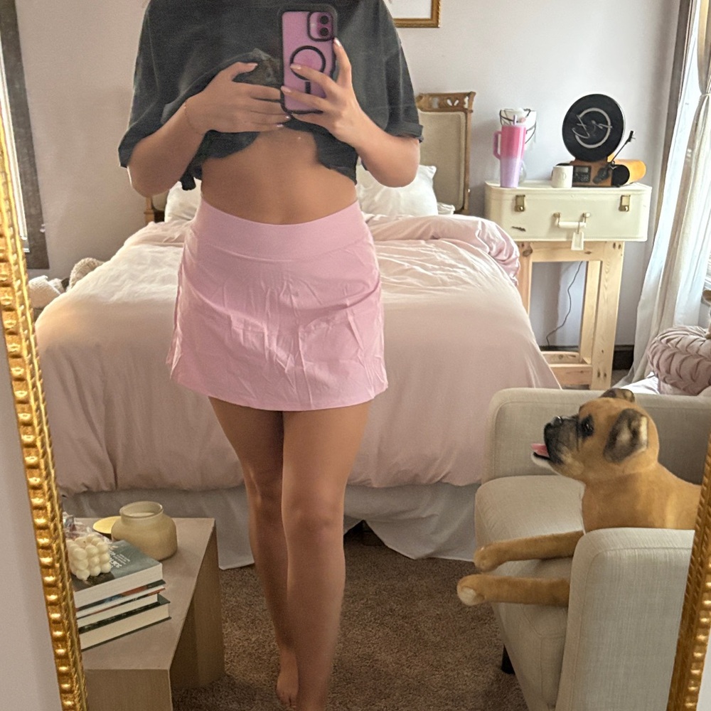 Anthropology light pink mini skort